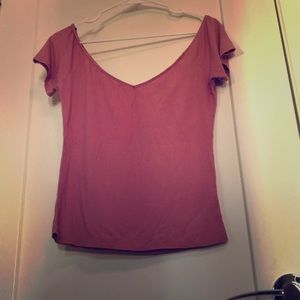 Pink fitted ribbed shirt